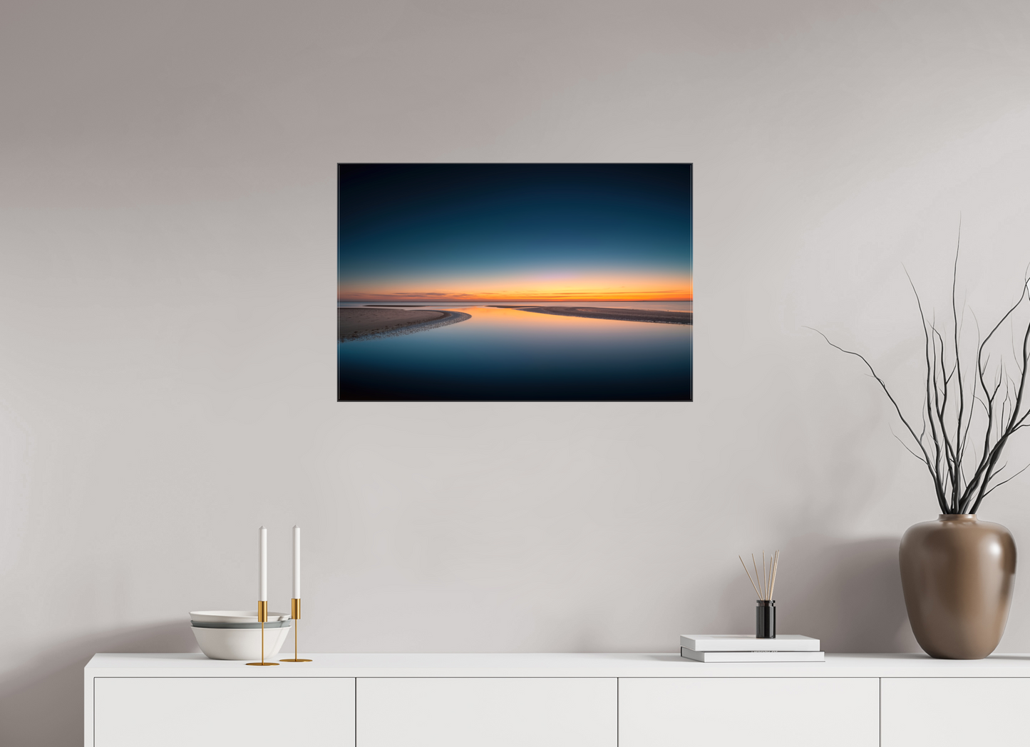 75 x 50 cm, Leinwand glänzend Stille über dem Watt-02