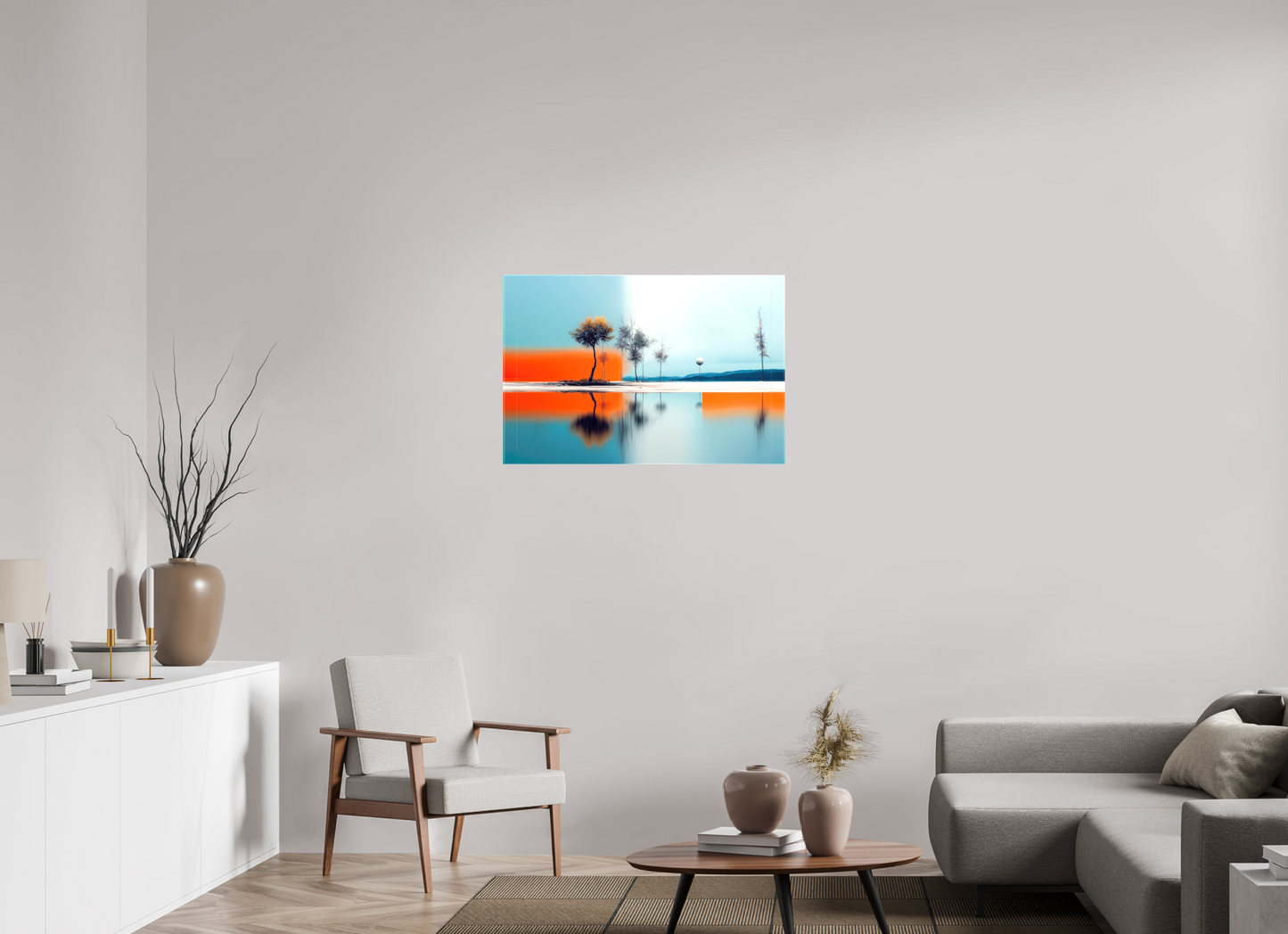 90 x 60 cm, Leinwand glänzend Horizont der Gegensätze—Wandkunst, Fine Art Print, Leinwand, Acryldruck, Alu-Dibond