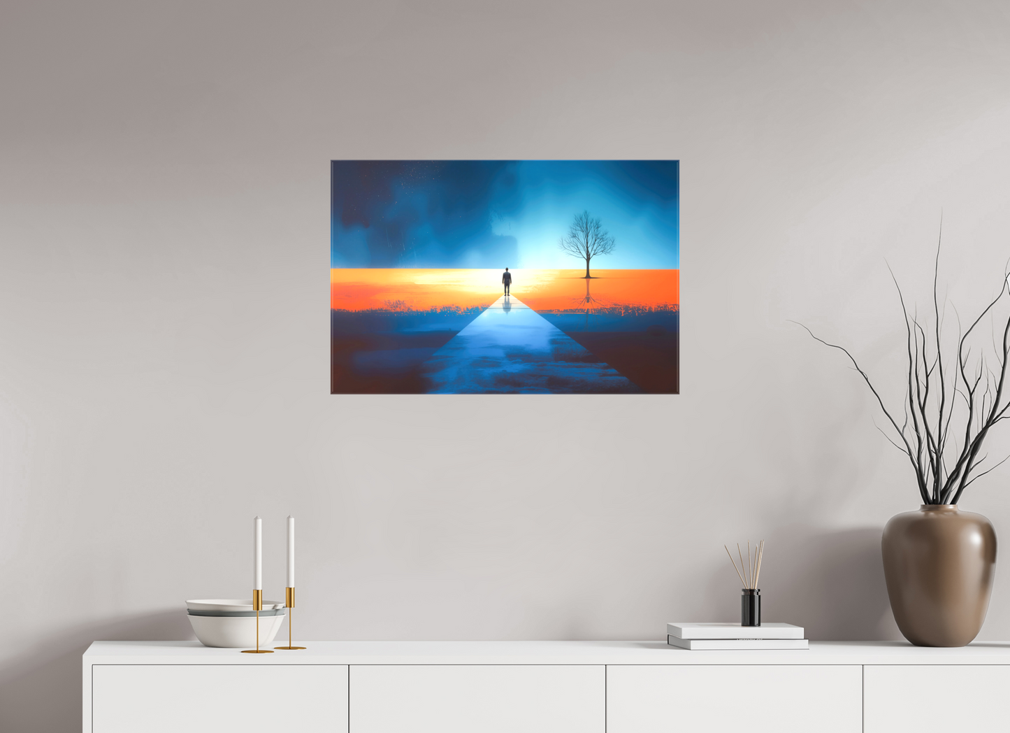 75 x 50 cm, Leinwand glänzend Der Pfad ins Zwischenlicht