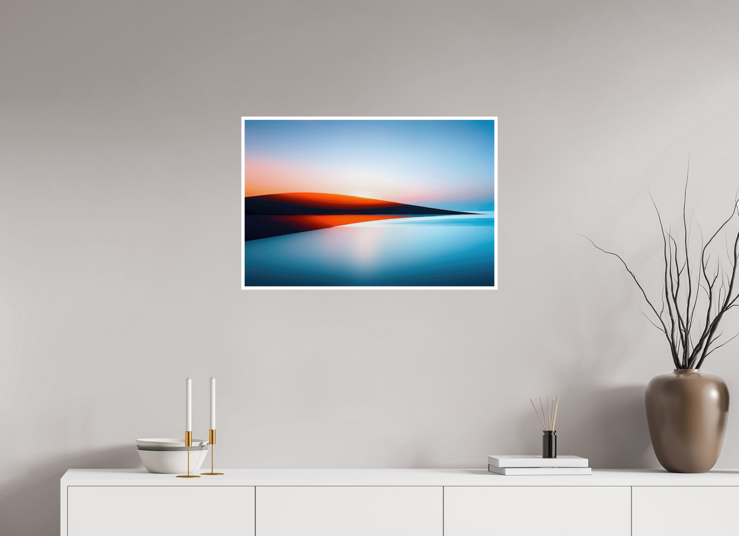 75 x 50 cm, Fine Art Print Hahnemühle Baryta Lichtlinie am Horizont-01—Wandkunst, Fine Art Print, Leinwand, Acryldruck, Alu-Dibond