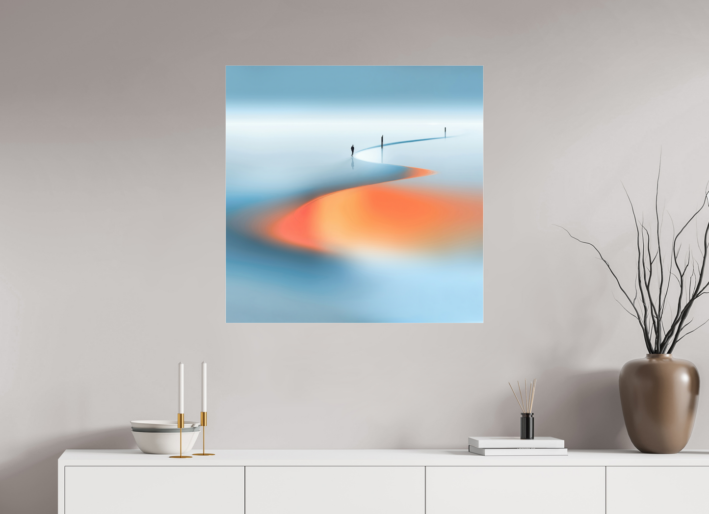 80 x 80 cm, Fine Art Pigmentdruck hinter Acrylglas Weg der Gezeiten - square