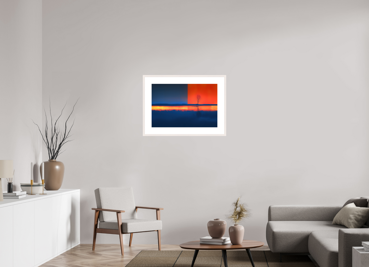 75 x 50 cm, Fine Art Print gerahmt Grenze des Lichts