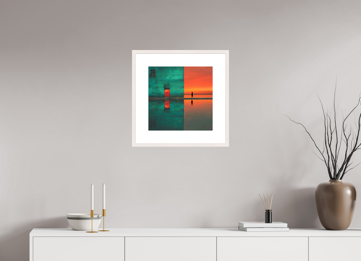 40 x 40 cm, Fine Art Print gerahmt Schwelle zum Meer