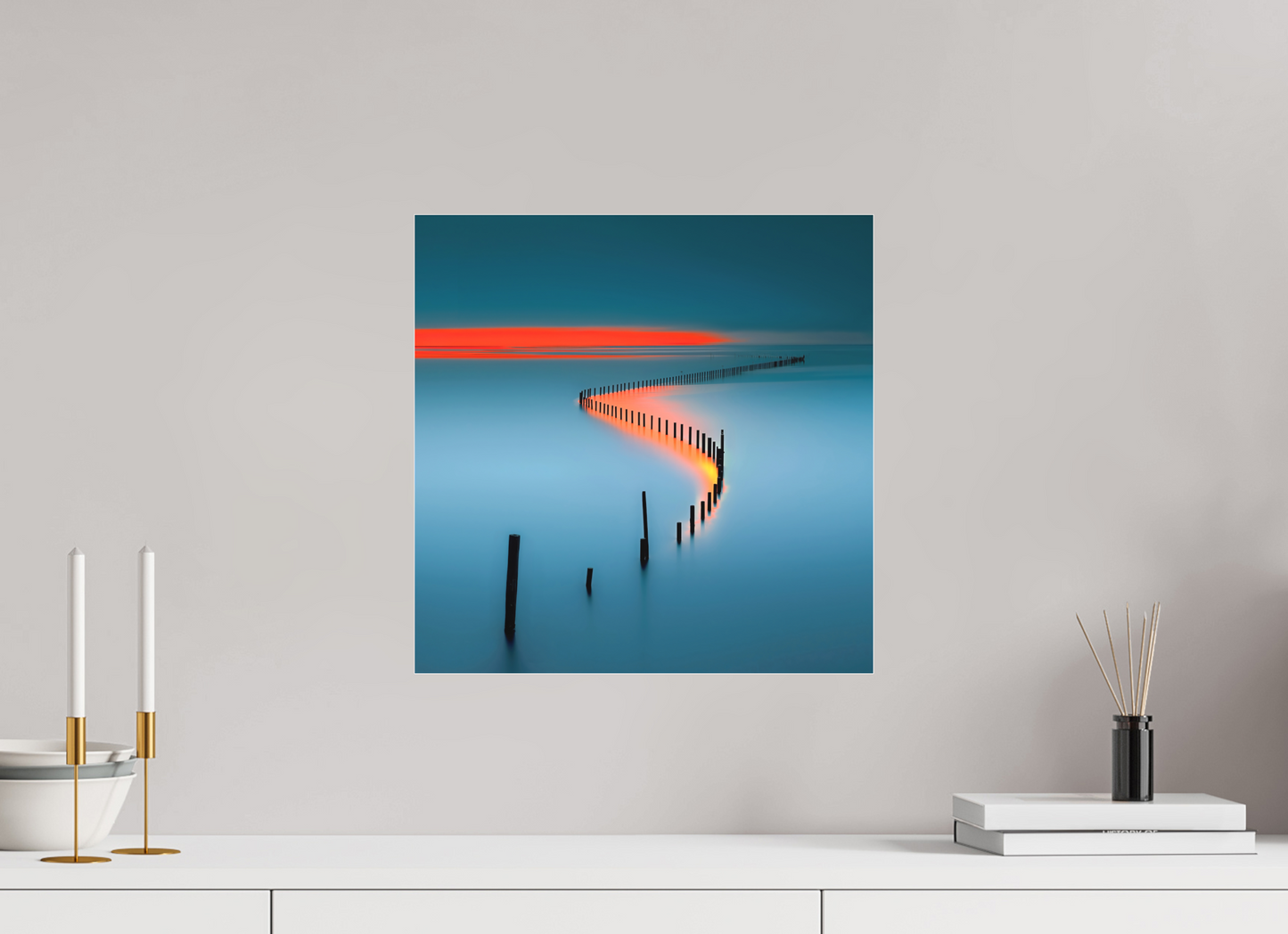 40 x 40 cm, Fine Art Pigmentdruck hinter Acrylglas Lichtweg im Watt