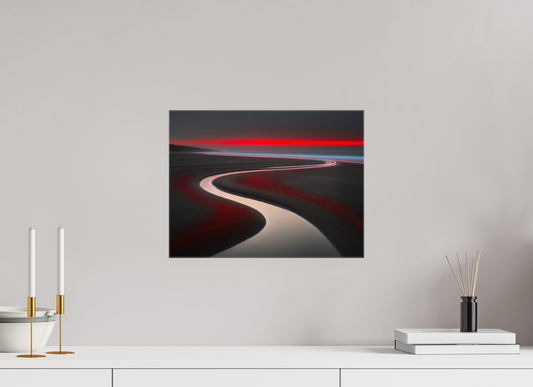 40 x 30 cm, Leinwand glänzend Wattenmeer - die Linie des Lichts—Wandkunst, Fine Art Print, Leinwand, Acryldruck, Alu-Dibond