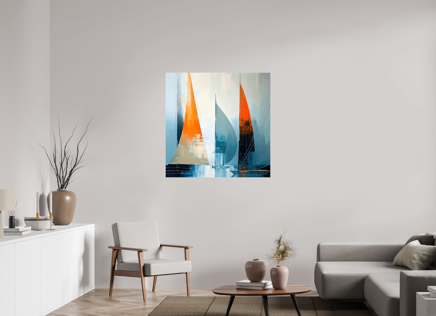 100 x 100 cm, Acrylglas glänzend standard Segelboot-Kunst - Abstraktion in Bewegung—Wandkunst, Fine Art Print, Leinwand, Acryldruck, Alu-Dibond
