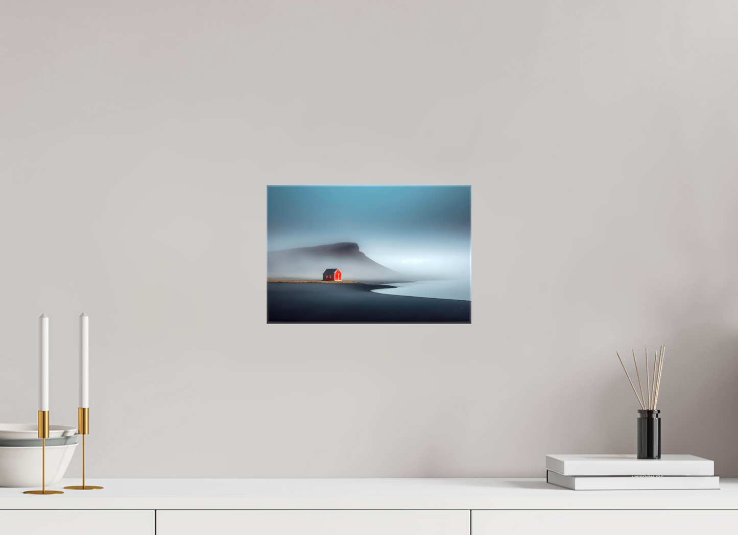 30 x 20 cm, Leinwand glänzend Haus am Meer-01