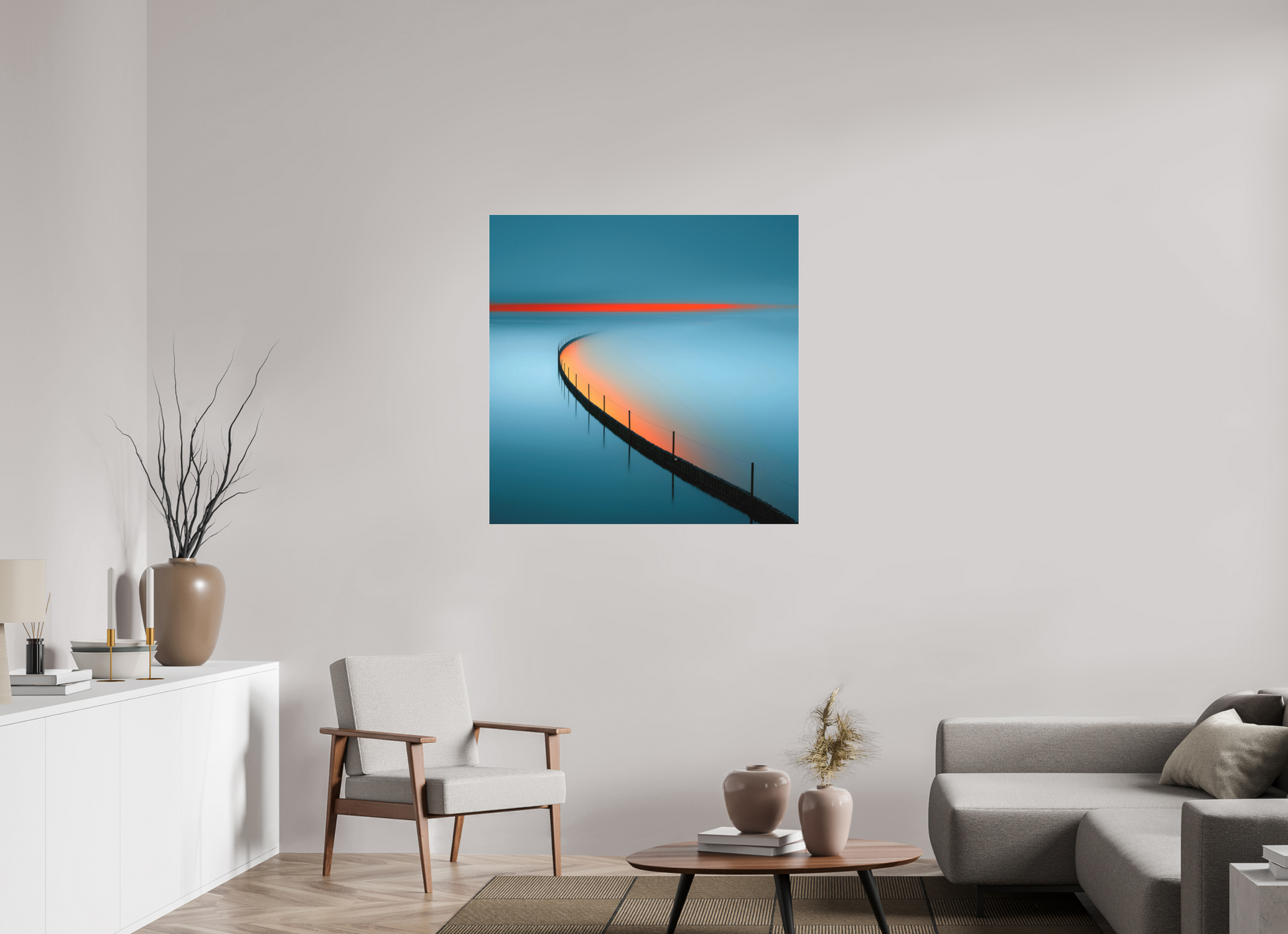 100 x 100 cm, Fine Art Pigmentdruck hinter Acrylglas Gezeitenfeuer