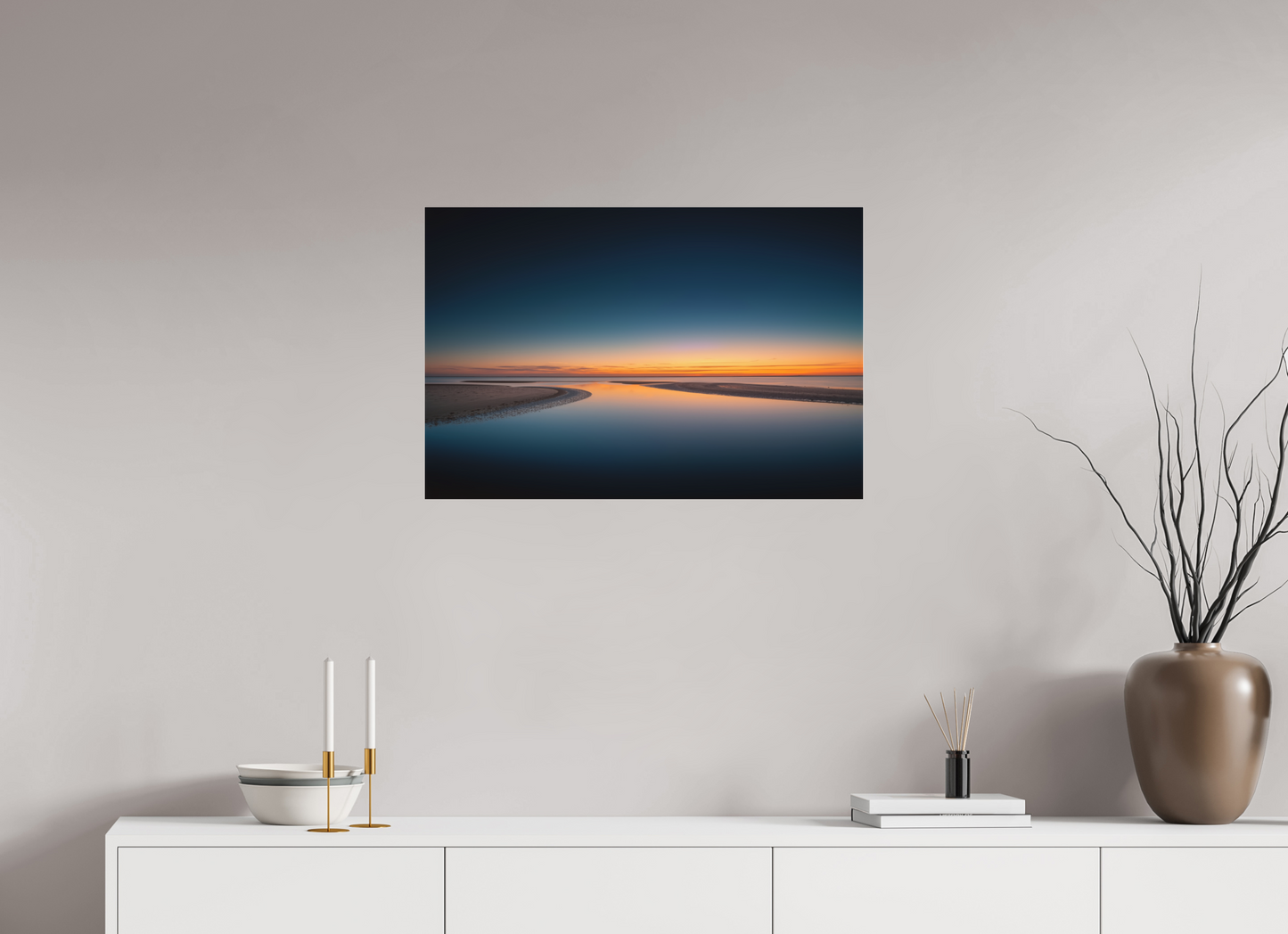 75 x 50 cm, Fine Art Pigmentdruck hinter Acrylglas Stille über dem Watt-02