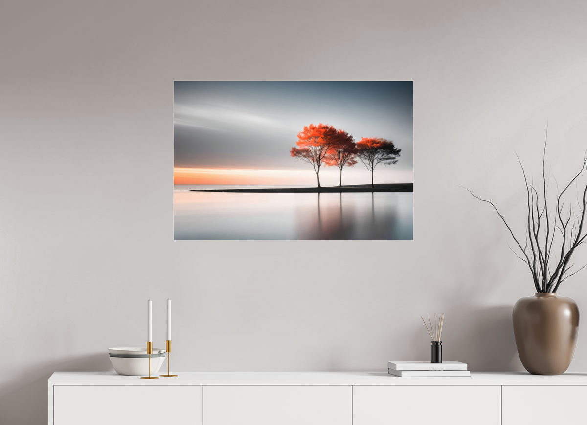 90 x 60 cm, Acrylglas glänzend standard Stille am Ufer-02—Wandkunst, Fine Art Print, Leinwand, Acryldruck, Alu-Dibond