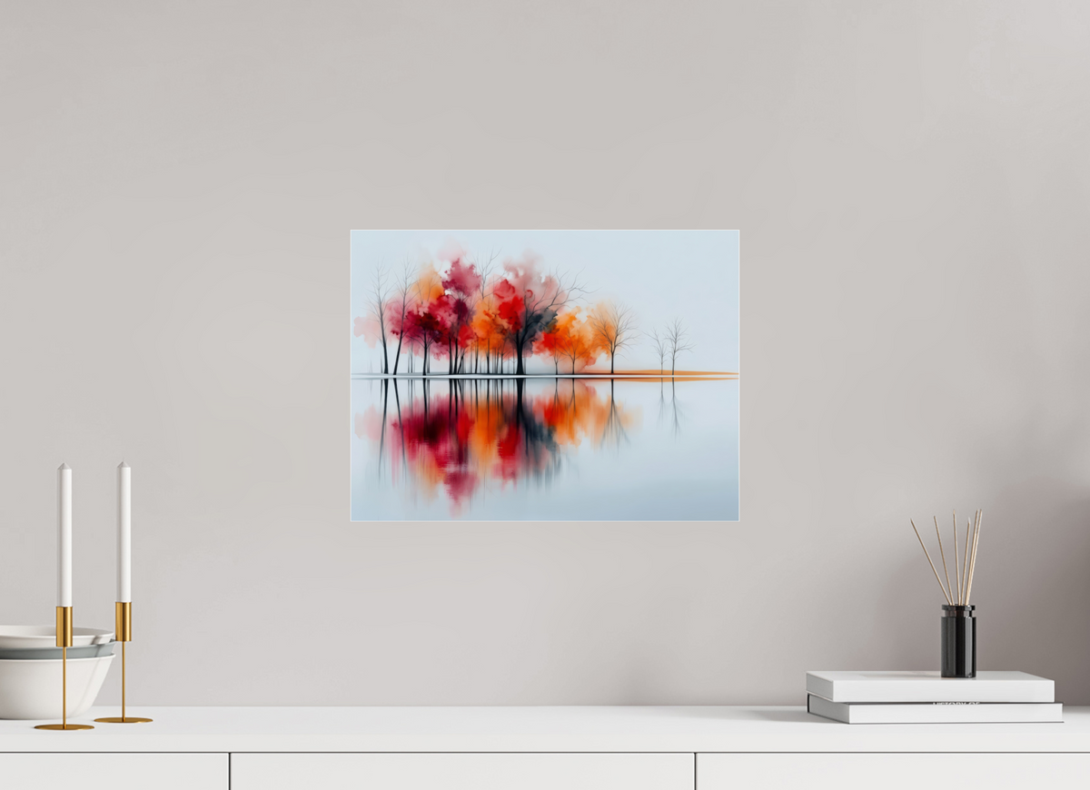 40 x 30 cm, Acrylglas glänzend standard Uferträume – Sinfonie in Zinnober