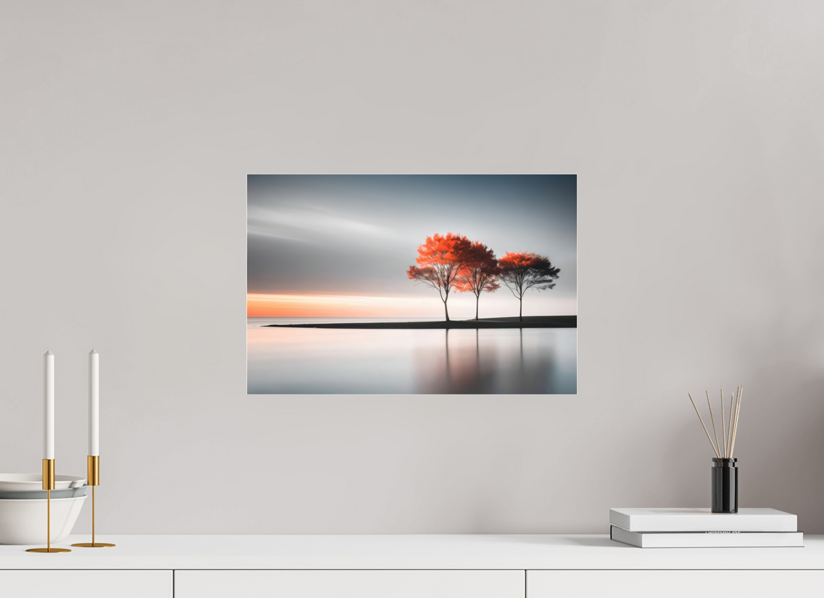 45 x 30 cm, Fine Art Pigmentdruck hinter Acrylglas Stille am Ufer-02—Wandkunst, Fine Art Print, Leinwand, Acryldruck, Alu-Dibond