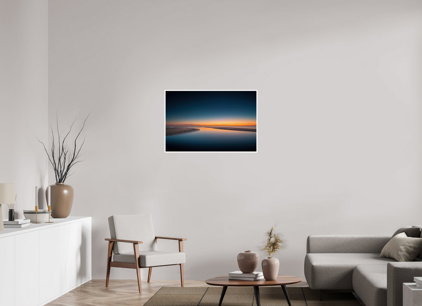 90 x 60 cm, Fine Art Print Hahnemühle Baryta Stille über dem Watt-02