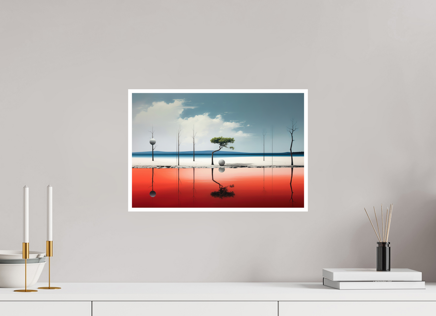 45 x 30 cm, Fine Art Print Hahnemühle Baryta Balance am Rand des Wassers—Wandkunst, Fine Art Print, Leinwand, Acryldruck, Alu-Dibond