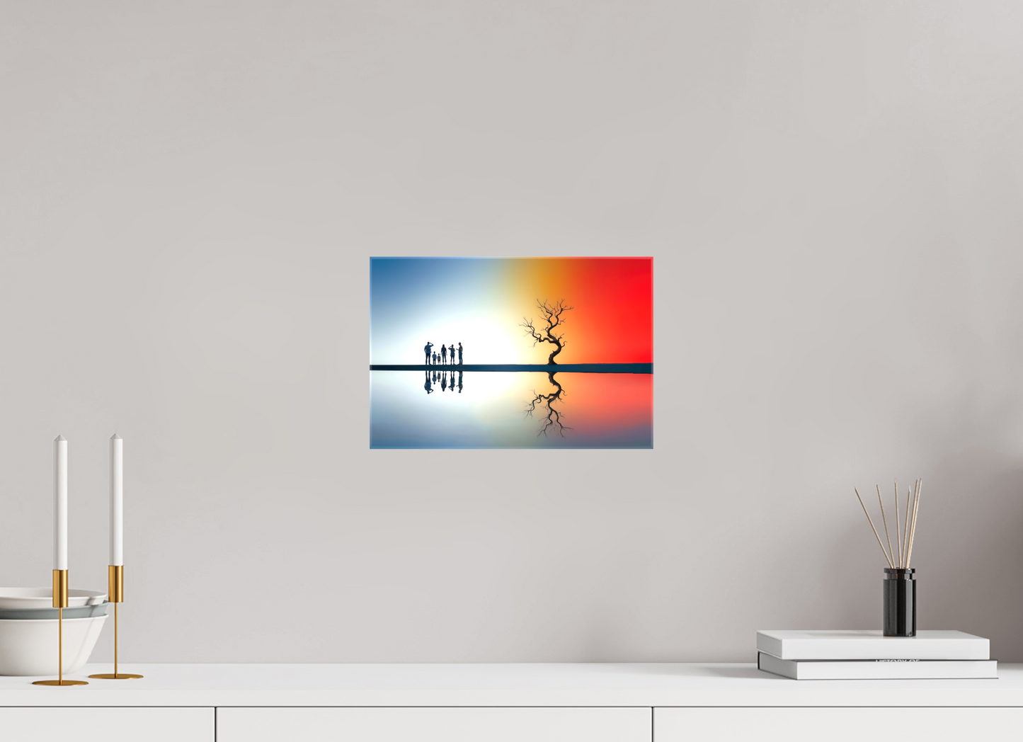 30 x 20 cm, Leinwand glänzend Begegnung am stillen Meer