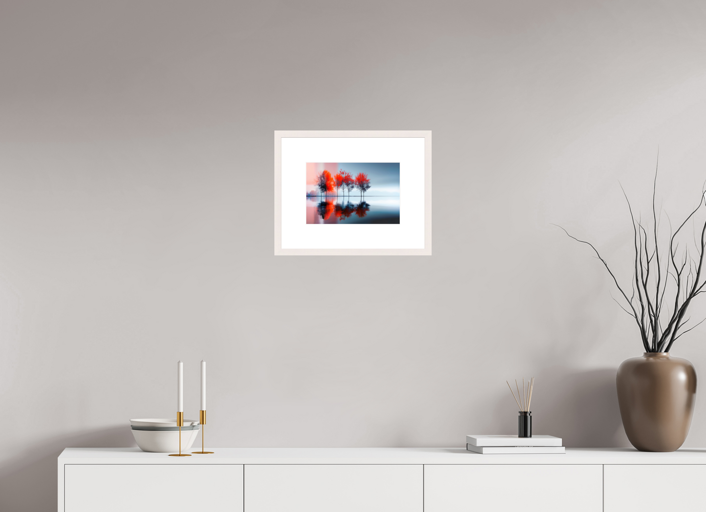 30 x 20 cm, Fine Art Print gerahmt Stille in Rot