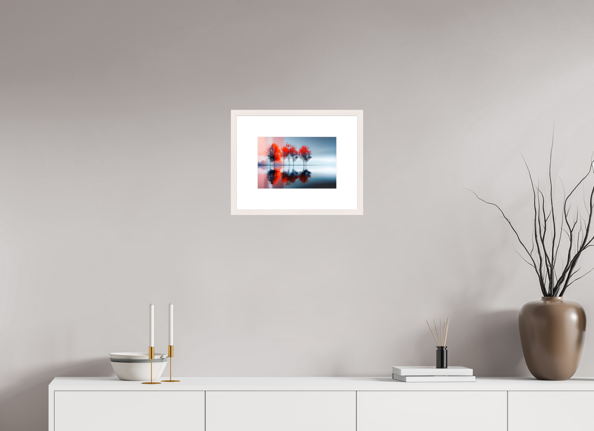 30 x 20 cm, Fine Art Print gerahmt Stille in Rot