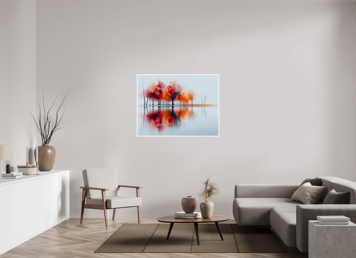 120 x 90 cm, Fine Art Print Hahnemühle Baryta Uferträume – Sinfonie in Zinnober