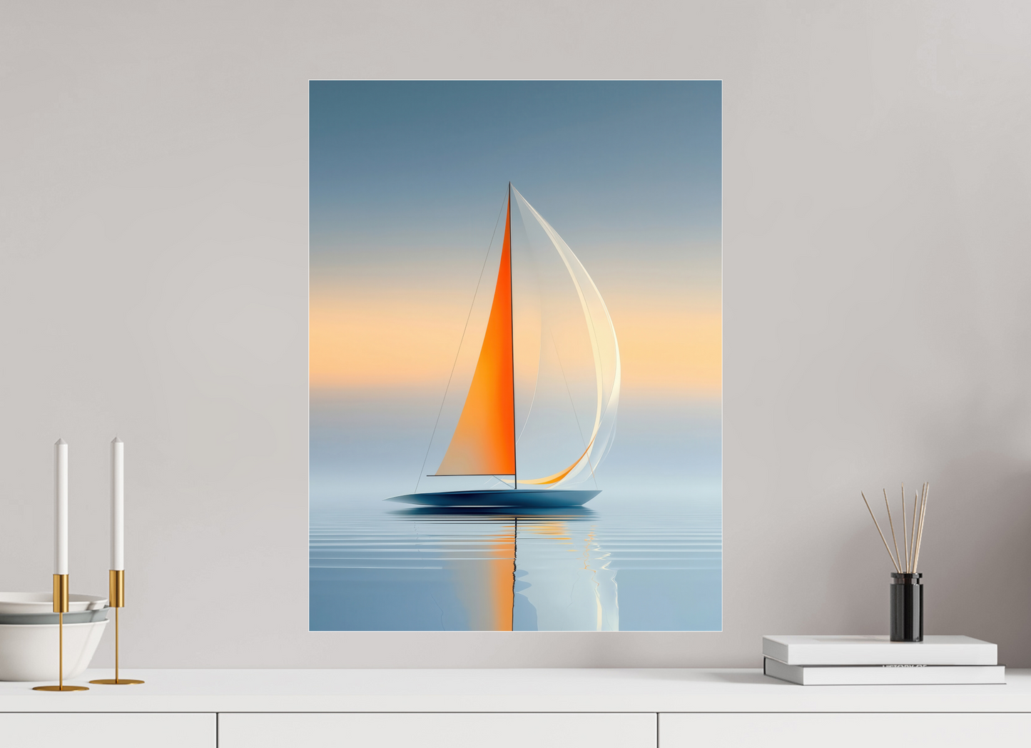 45 x 60 cm, Acrylglas glänzend standard Ein Segel, ein Horizont