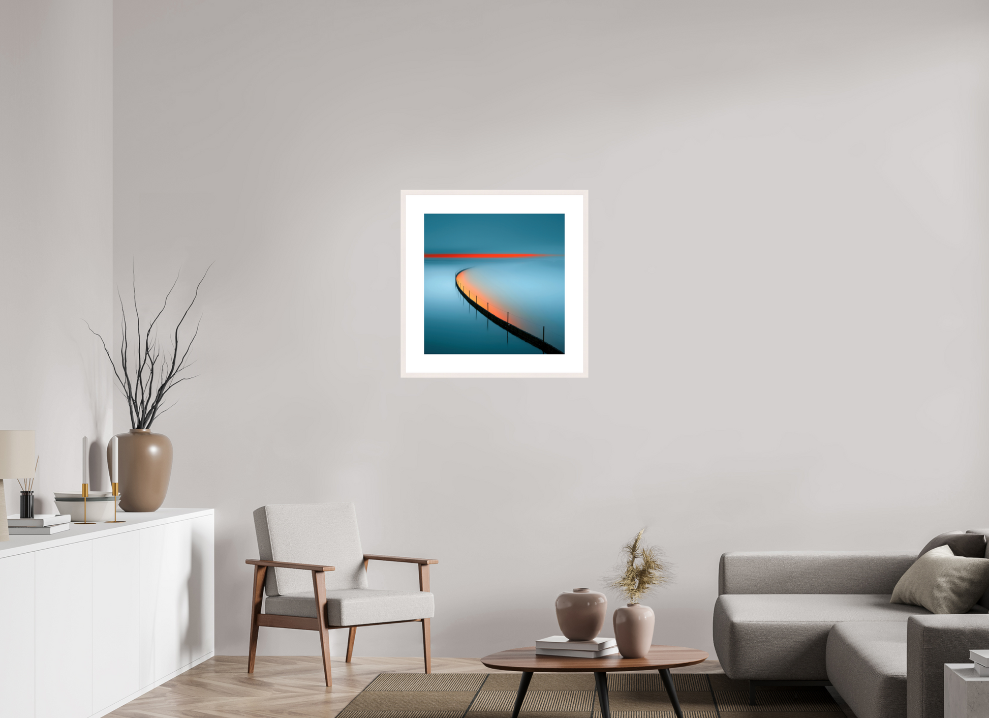 60 x 60 cm, Fine Art Print gerahmt Gezeitenfeuer