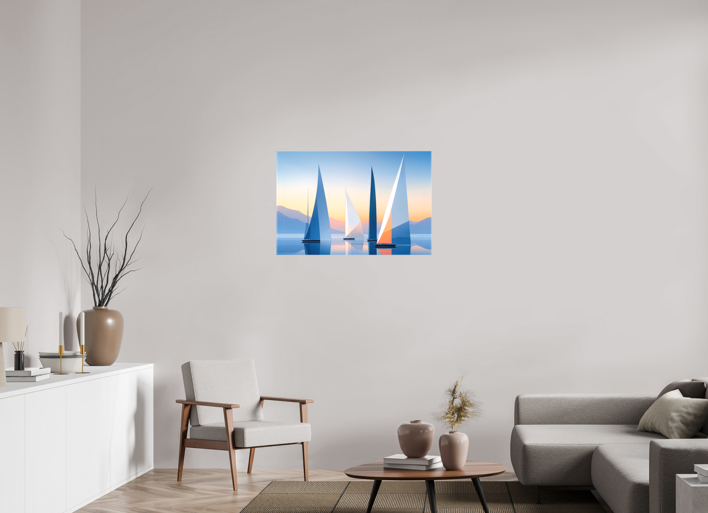 90 x 60 cm, Leinwand glänzend Segel der Stille