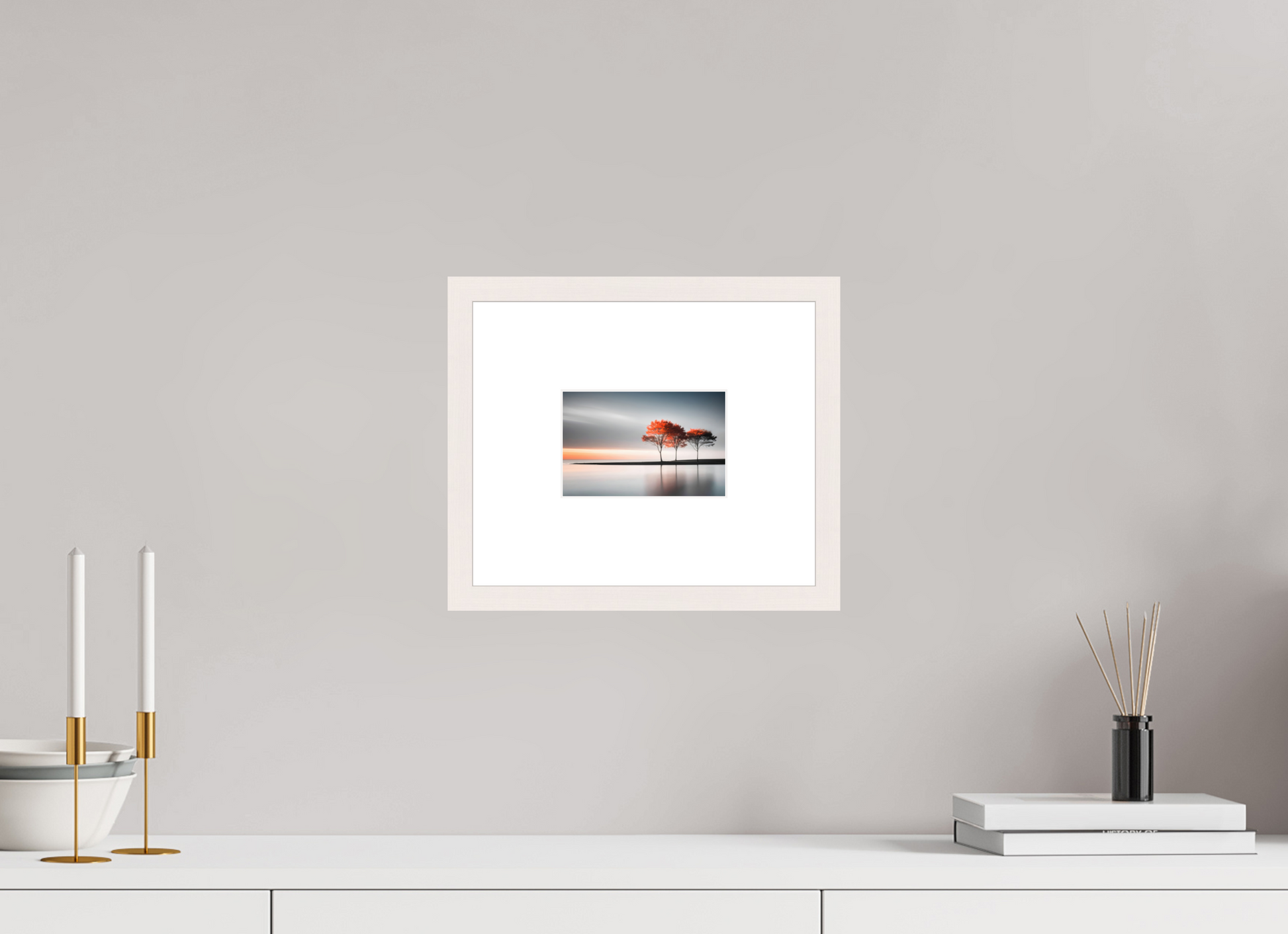 15 x 10 cm, Fine Art Print gerahmt Stille am Ufer-02