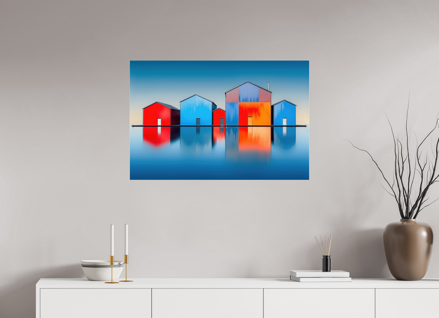 90 x 60 cm, Acrylglas glänzend standard Farbklang am Wasser