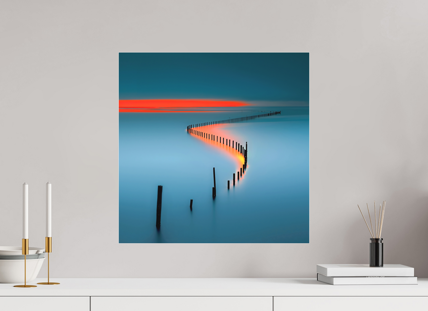 50 x 50 cm, Fine Art Pigmentdruck hinter Acrylglas Lichtweg im Watt