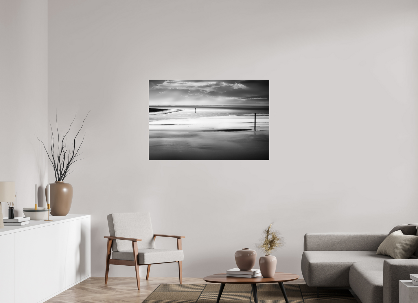120 x 80 cm, Acrylglas glänzend standard Mann im Wattenmeer-01