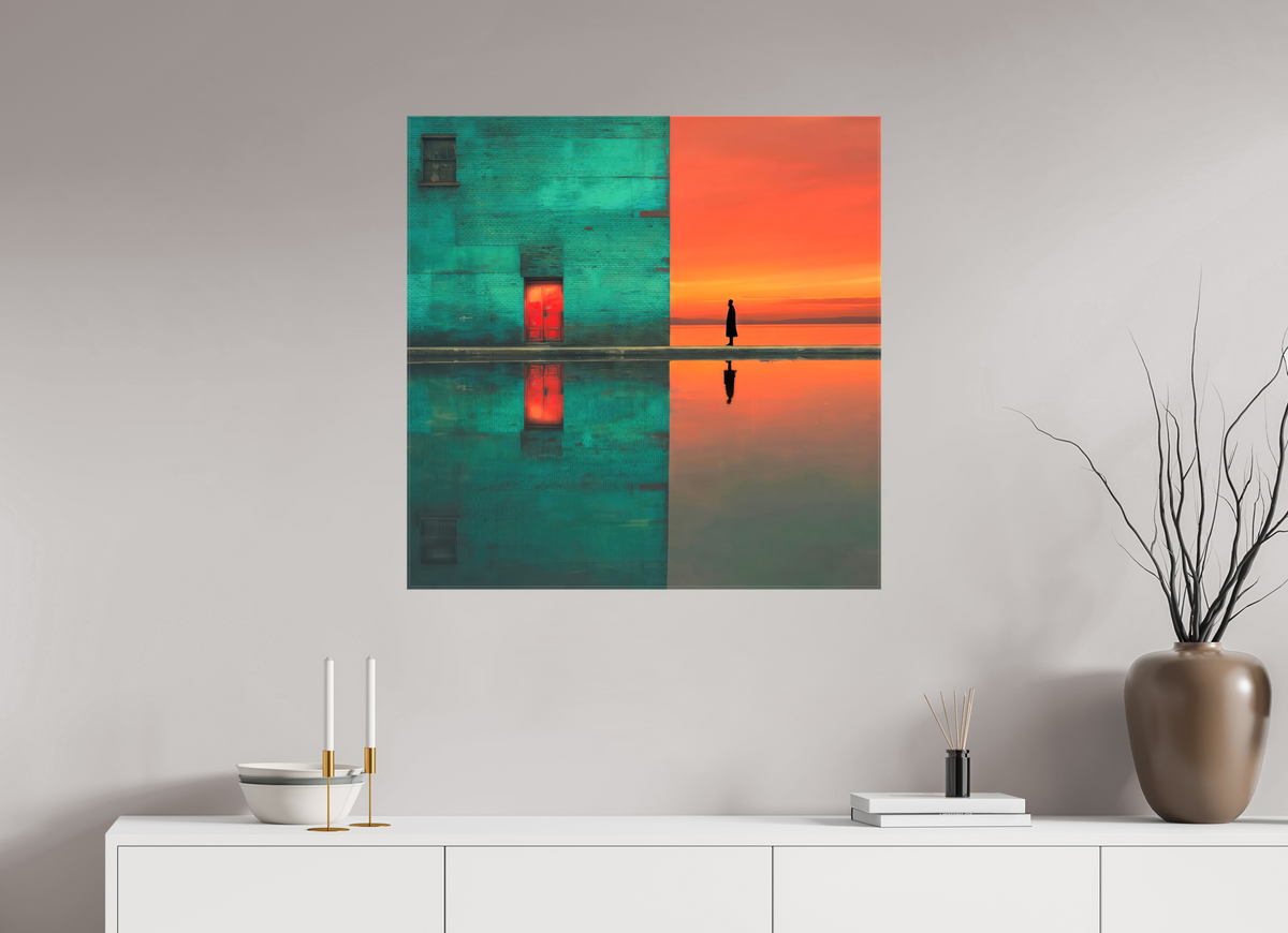 80 x 80 cm, Leinwand glänzend Schwelle zum Meer—Wandkunst, Fine Art Print, Leinwand, Acryldruck, Alu-Dibond