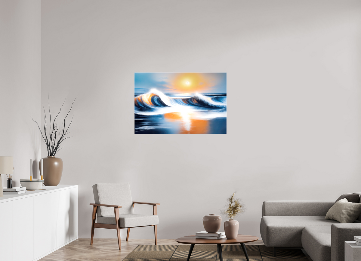 105 x 70 cm, Leinwand glänzend Dialog der Wellen—Wandkunst, Fine Art Print, Leinwand, Acryldruck, Alu-Dibond