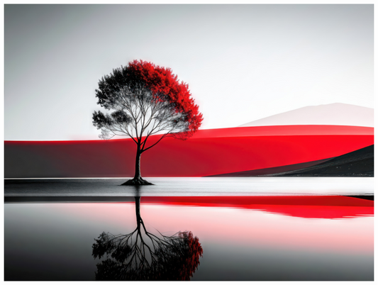 Main image Baum am Ufer surreal-01—Wandkunst, Fine Art Print, Leinwand, Acryldruck, Alu-Dibond