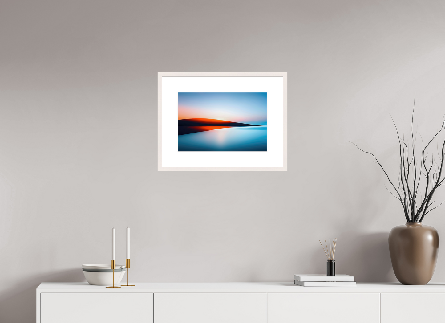 45 x 30 cm, Fine Art Print gerahmt Lichtlinie am Horizont-01