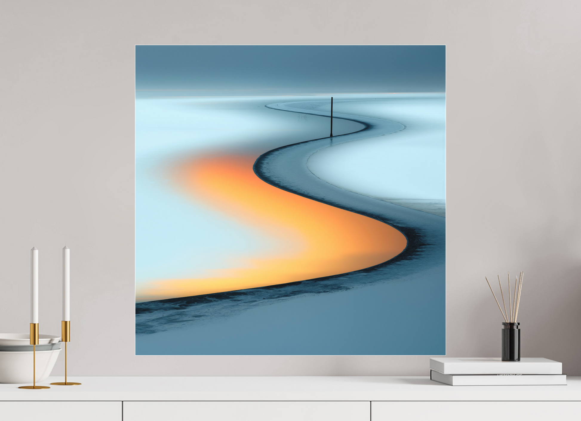 60 x 60 cm, Fine Art Pigmentdruck hinter Acrylglas Goldener Priel