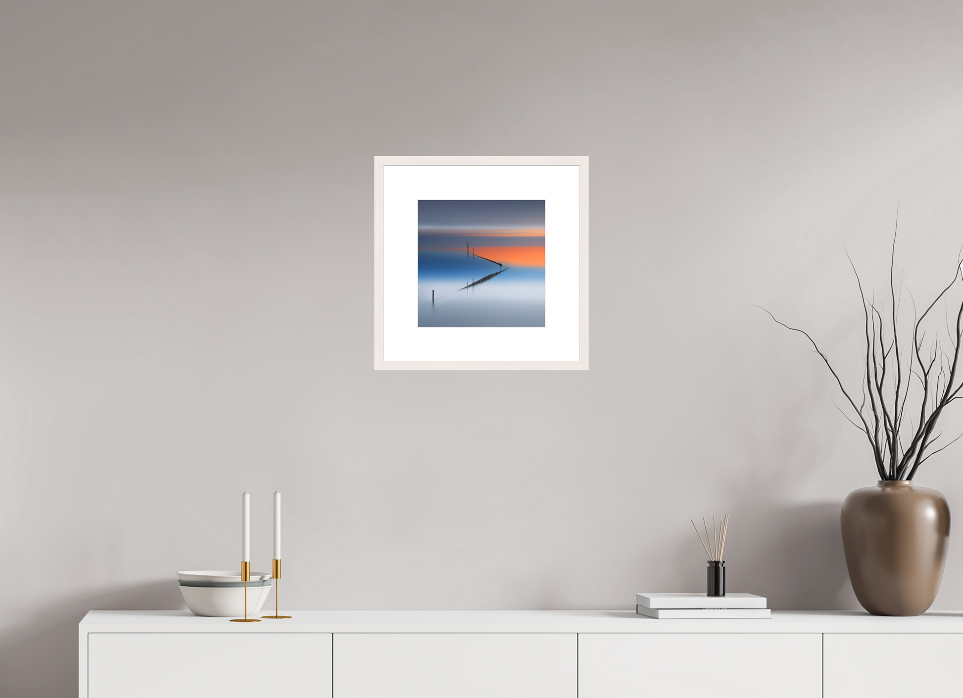 30 x 30 cm, Fine Art Print gerahmt Stille Linien