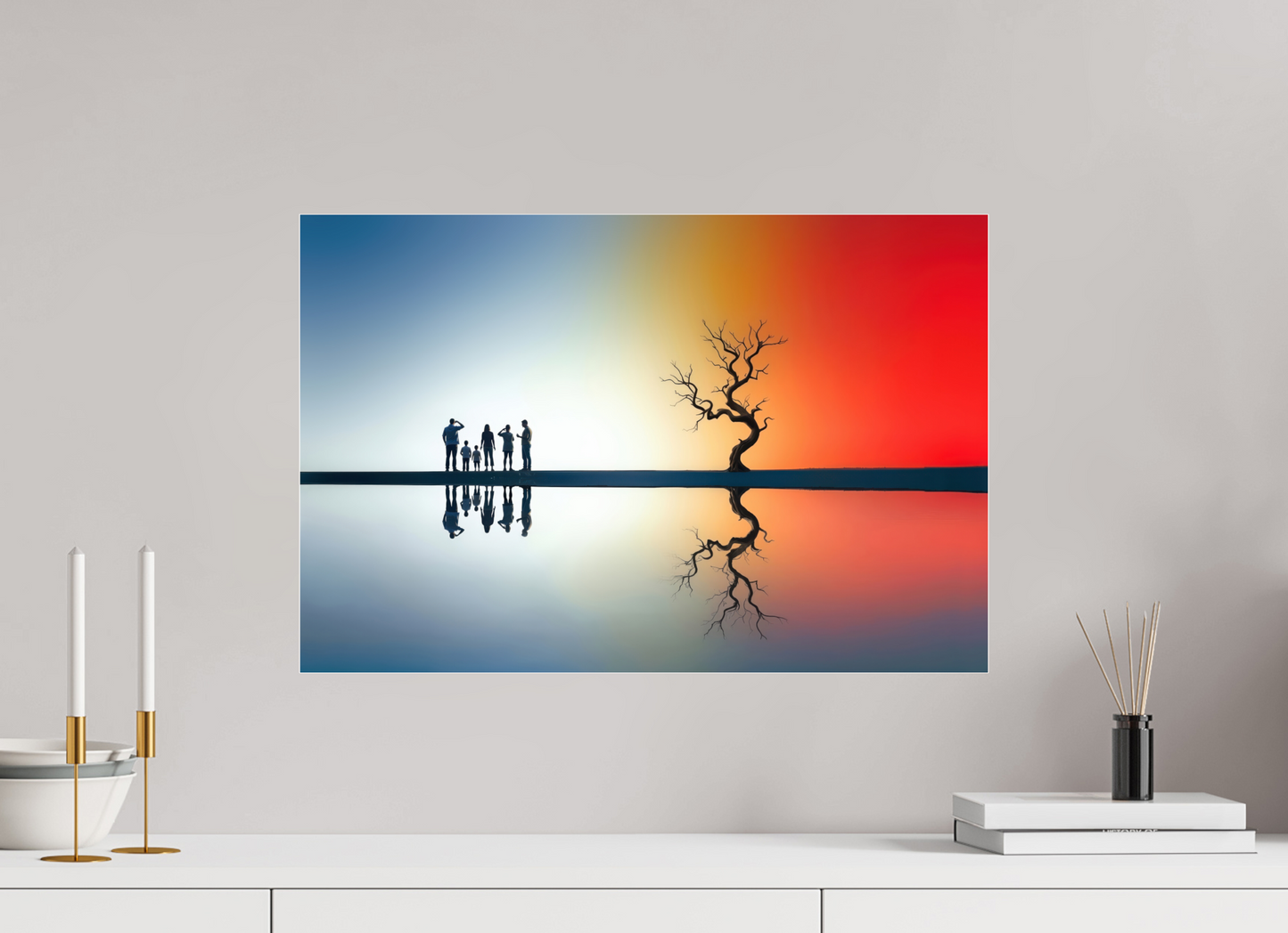 60 x 40 cm, Acrylglas glänzend standard Begegnung am stillen Meer—Wandkunst, Fine Art Print, Leinwand, Acryldruck, Alu-Dibond