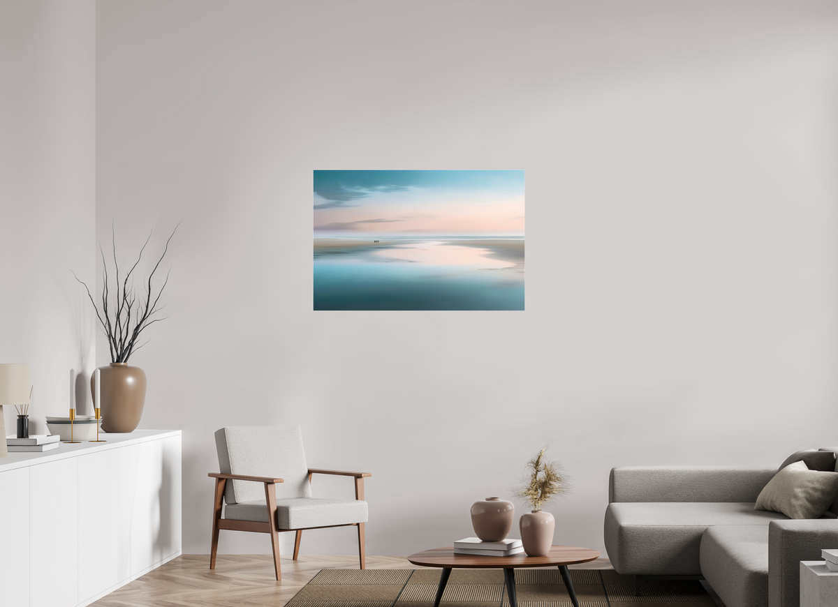 105 x 70 cm, Fine Art Pigmentdruck hinter Acrylglas Menschen im Wattenmeer-01—Wandkunst, Fine Art Print, Leinwand, Acryldruck, Alu-Dibond