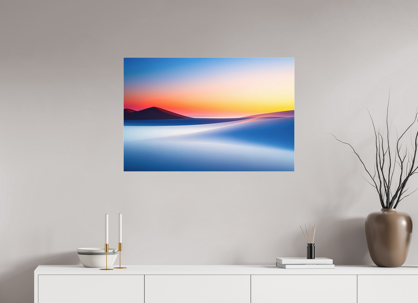 90 x 60 cm, Acrylglas glänzend standard Die Stille der Dünen-02—Wandkunst, Fine Art Print, Leinwand, Acryldruck, Alu-Dibond