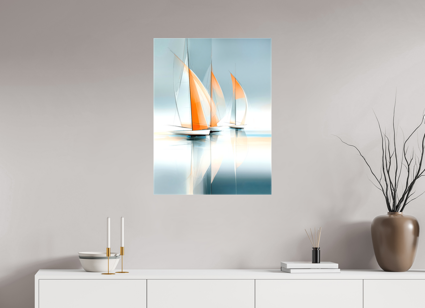 60 x 80 cm, Leinwand glänzend Linien im Wind