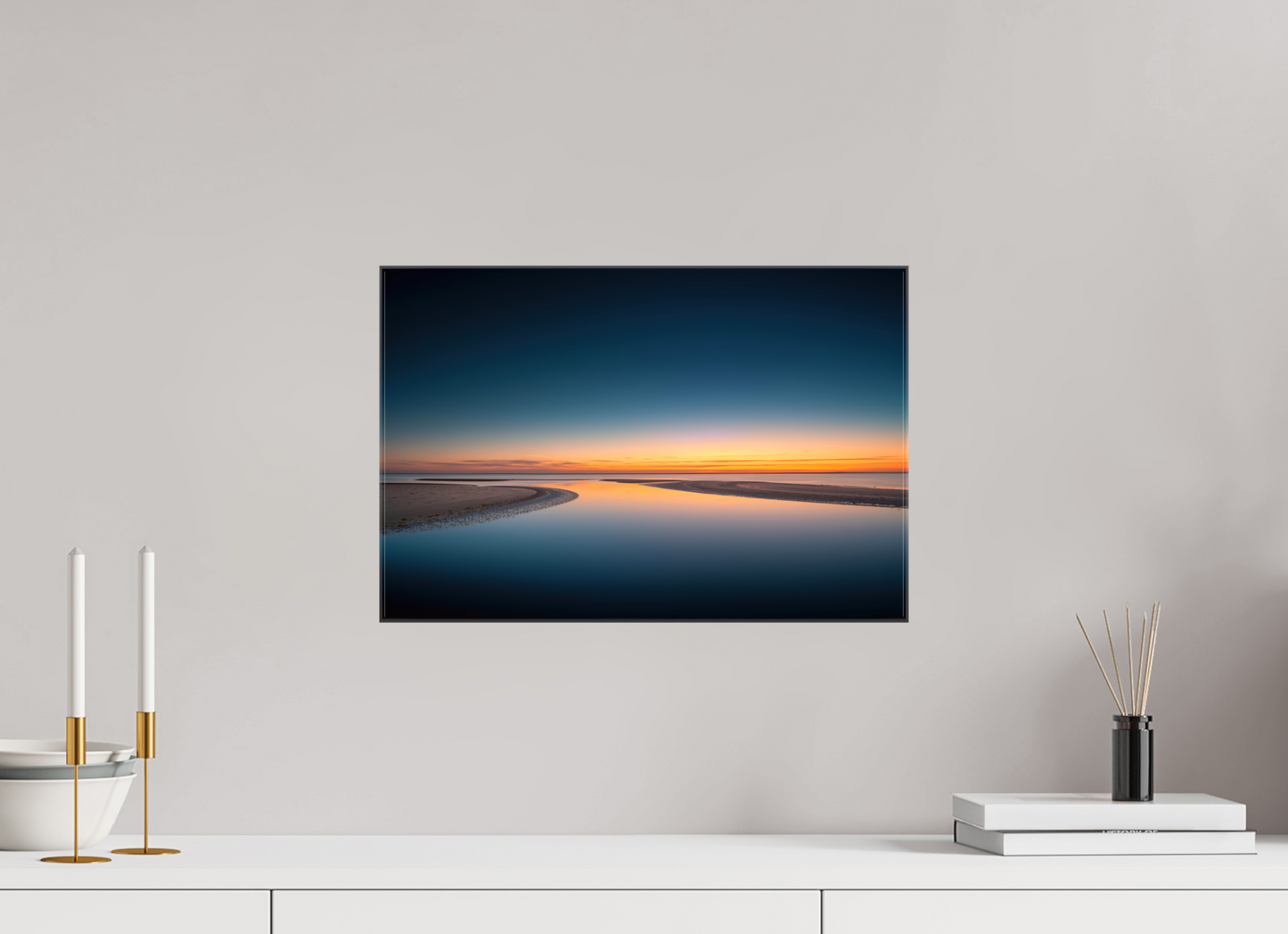45 x 30 cm, Leinwand glänzend Stille über dem Watt-02