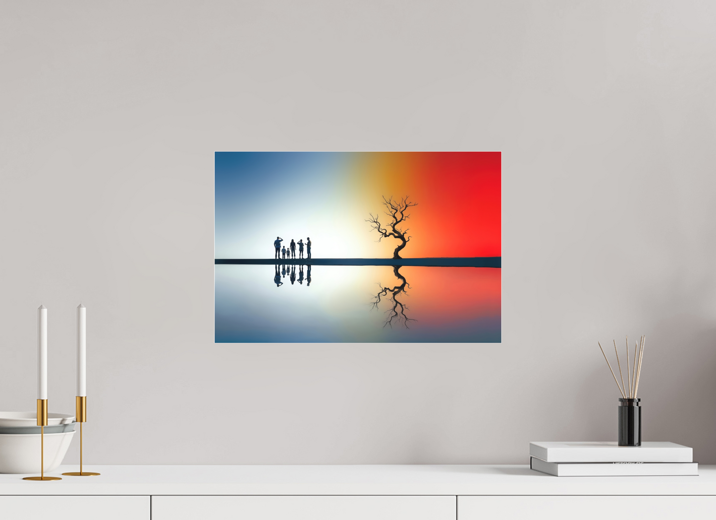 45 x 30 cm, Fine Art Pigmentdruck hinter Acrylglas Begegnung am stillen Meer—Wandkunst, Fine Art Print, Leinwand, Acryldruck, Alu-Dibond