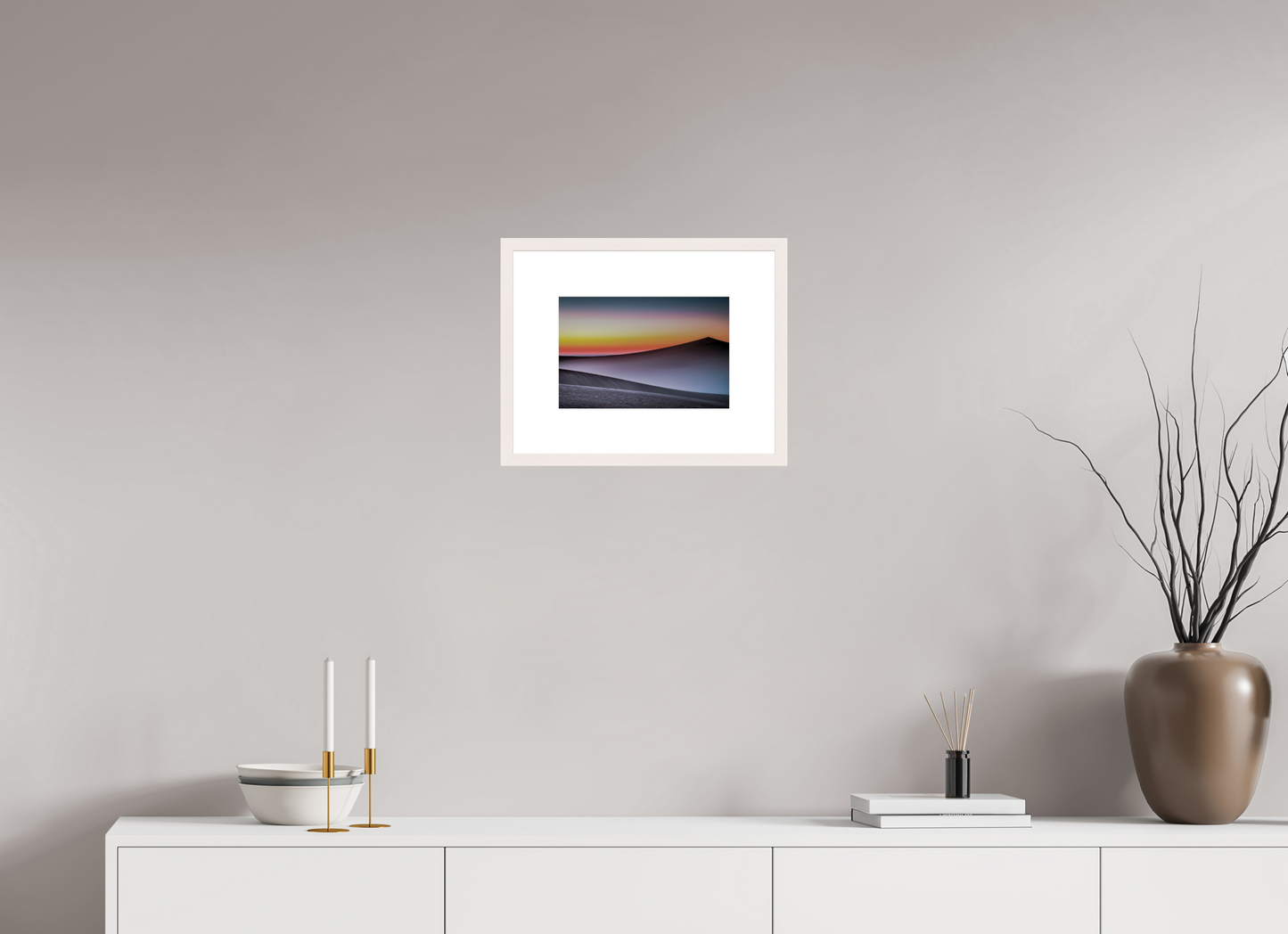 30 x 20 cm, Fine Art Print gerahmt Dämmerung über der Düne