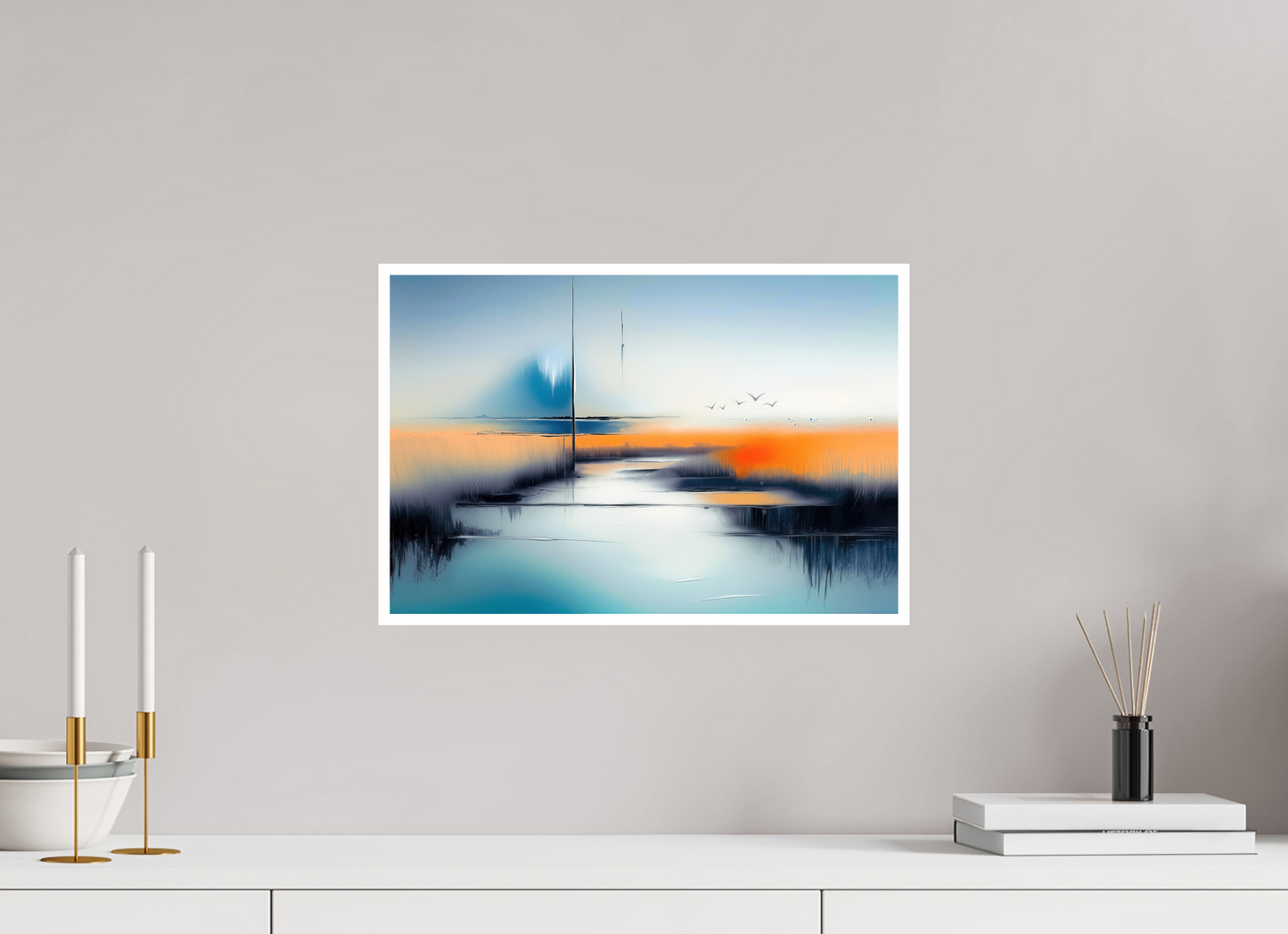 45 x 30 cm, Fine Art Print Hahnemühle Baryta Salzwiese im schwebenden Licht—Wandkunst, Fine Art Print, Leinwand, Acryldruck, Alu-Dibond