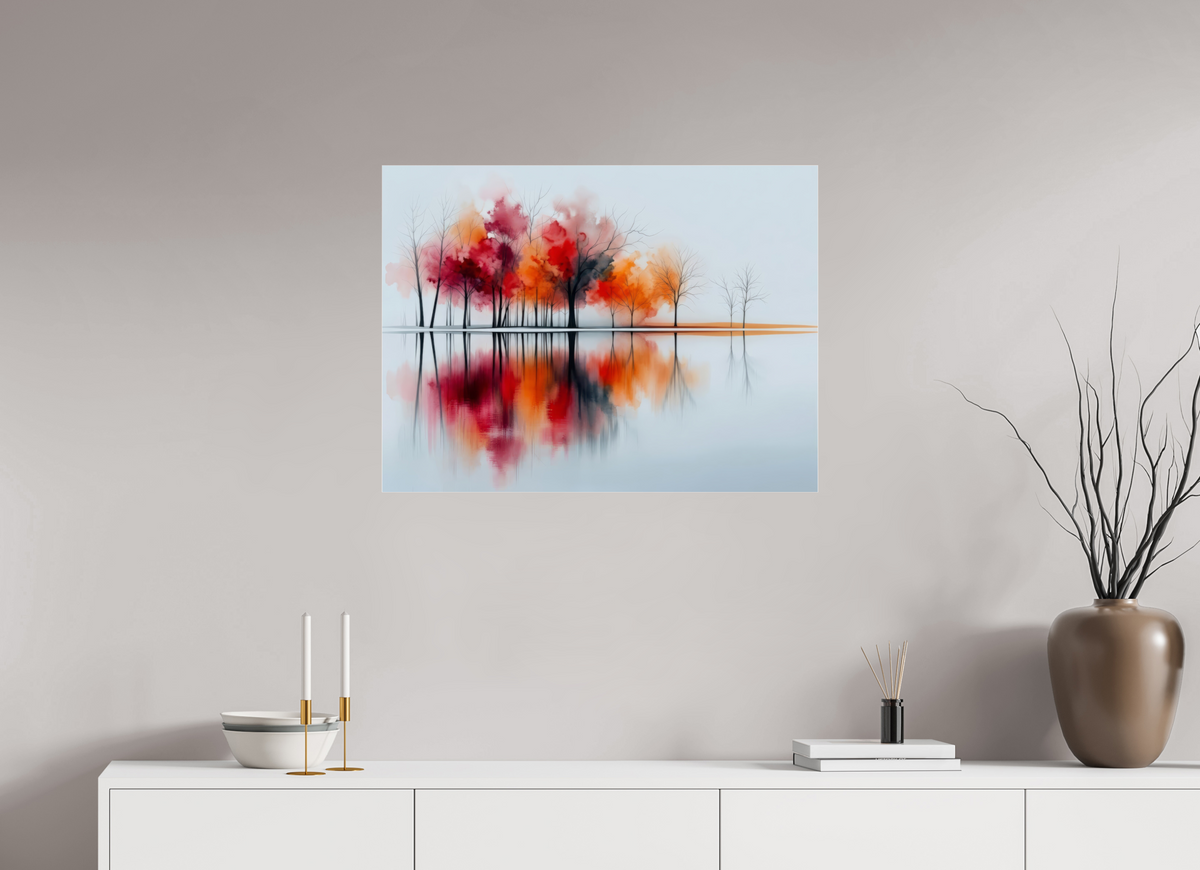 80 x 60 cm, Acrylglas glänzend standard Uferträume – Sinfonie in Zinnober