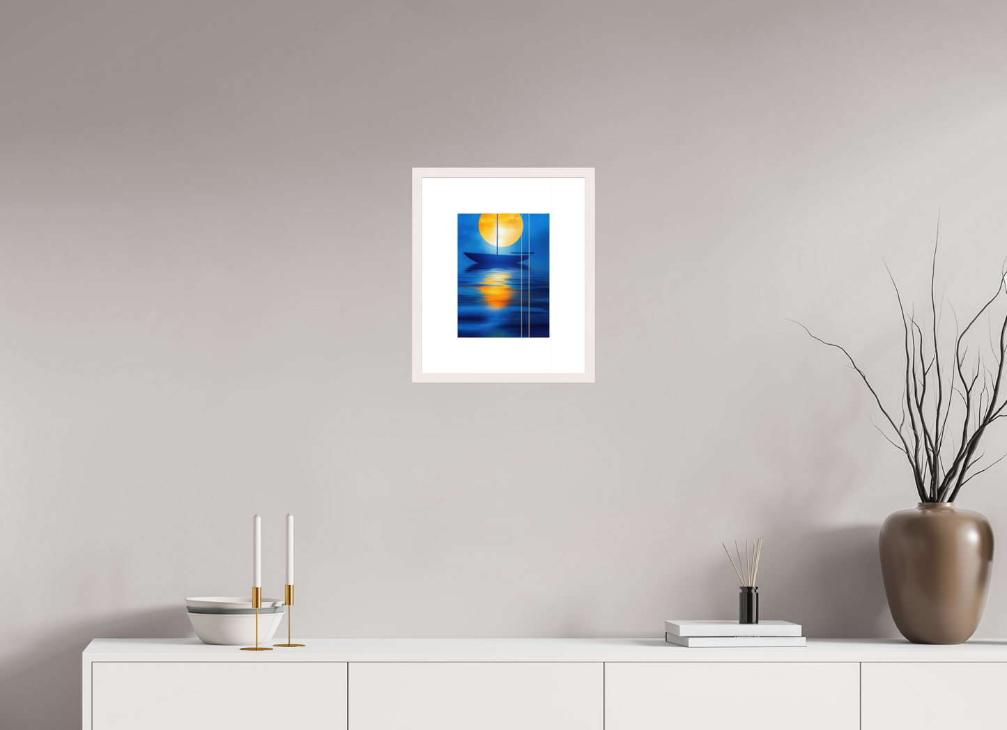 21 x 28 cm, Fine Art Print gerahmt Segel im goldenen Kreis