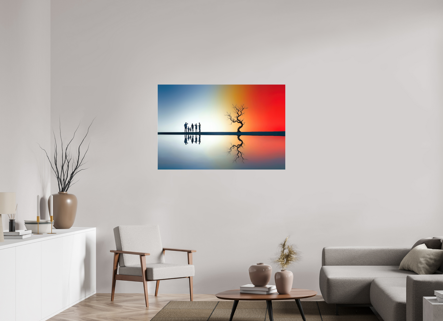 120 x 80 cm, Acrylglas glänzend standard Begegnung am stillen Meer—Wandkunst, Fine Art Print, Leinwand, Acryldruck, Alu-Dibond