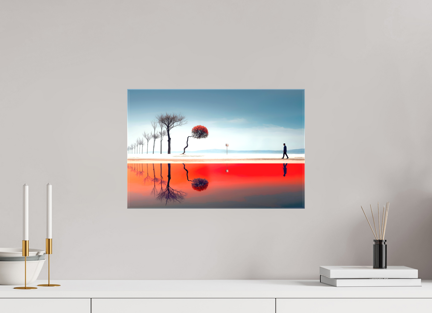 45 x 30 cm, Leinwand glänzend Der Weg durch den Traumraum—Wandkunst, Fine Art Print, Leinwand, Acryldruck, Alu-Dibond