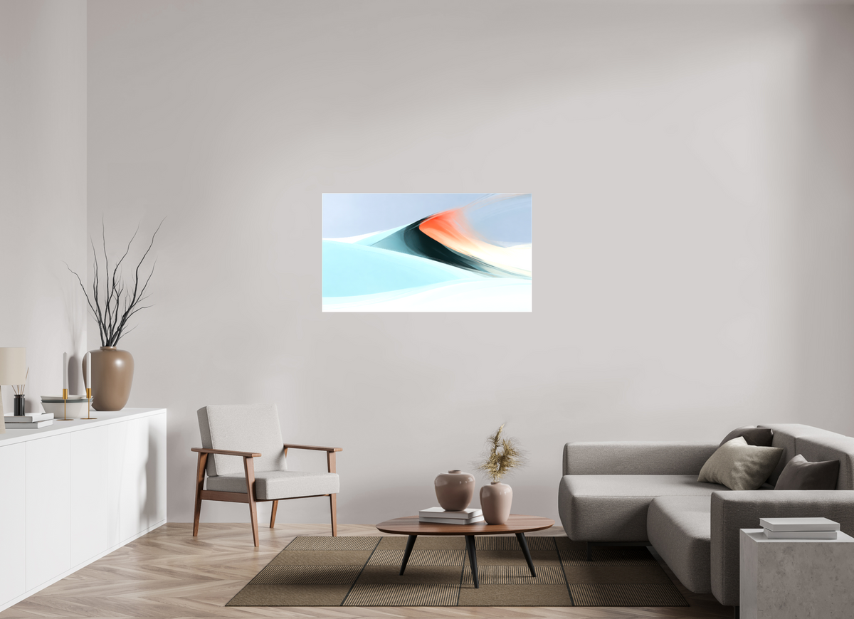 128 x 72 cm, Leinwand glänzend Licht über der Düne