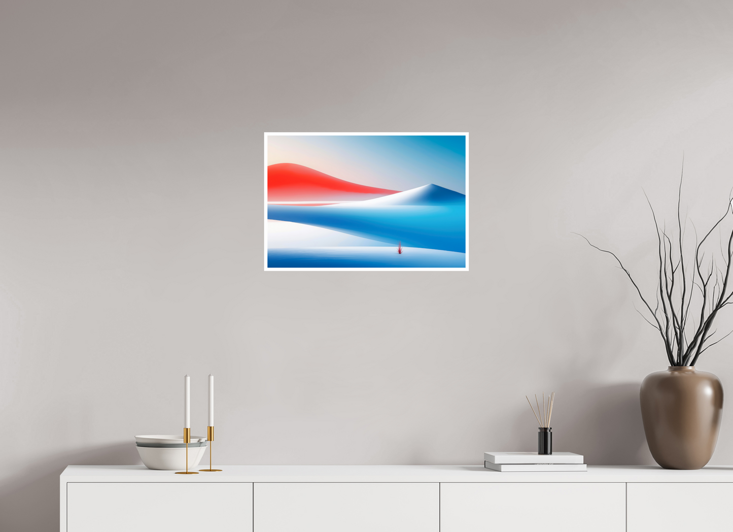 60 x 40 cm, Fine Art Print Hahnemühle Baryta Rotes Leuchten, blaue Stille