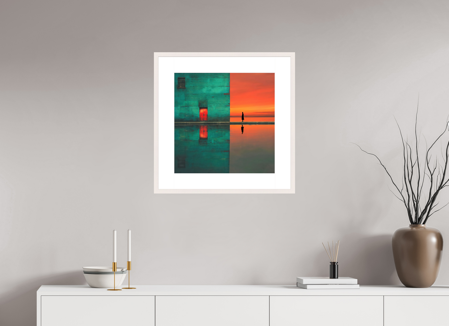 50 x 50 cm, Fine Art Print gerahmt Schwelle zum Meer